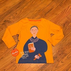 NWT Piccolina Ruth Bader Ginsburg Long Sleeve Trailblazer Tee, 2T